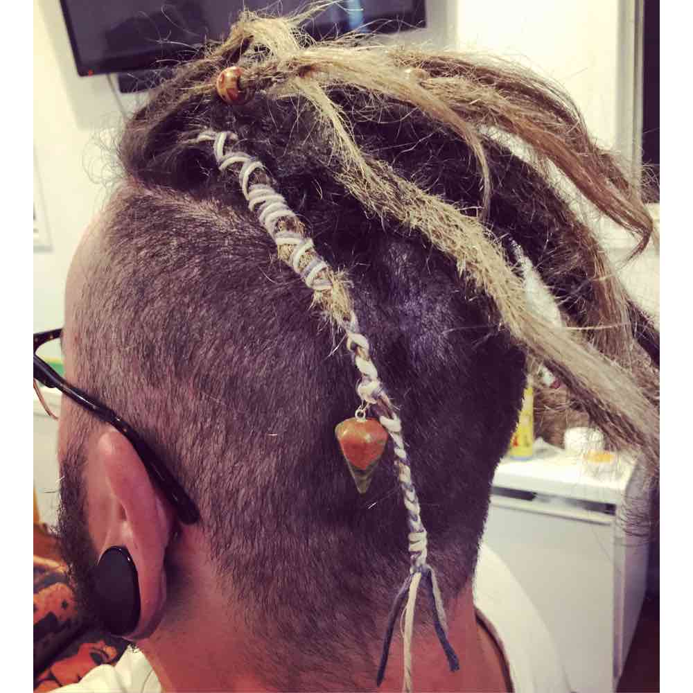 Dreadlock mohawk, shaved sides dreads on top